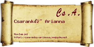 Csarankó Arianna névjegykártya